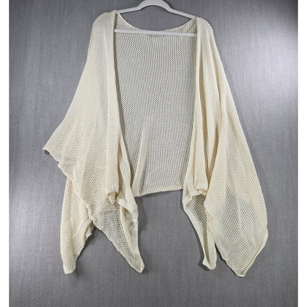 ka-Pa fashion Shawl Women OS Cream Open Knit‎ Mesh Draped Wrap Layering
